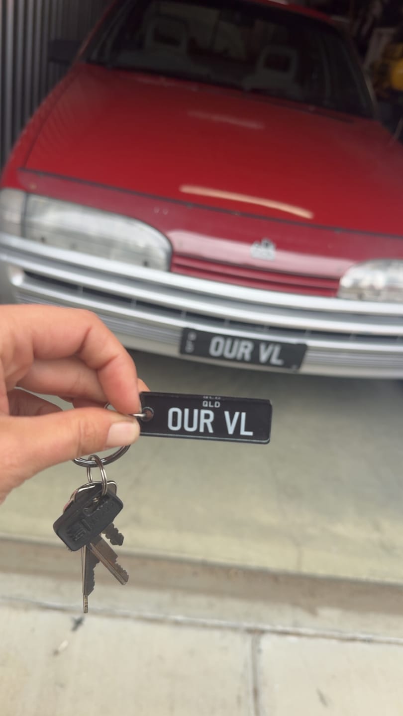 Customer photo review of QLD Prestige Licence Plate Custom Keychain