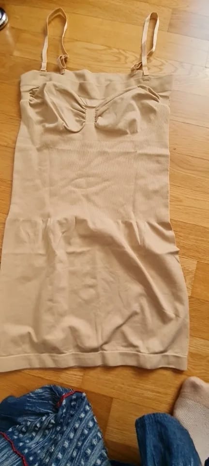 Customer photo review of Satin Full Slip Shapewear Strapless Compression for Silky Smooth Control — Black and Nude | KIMLUD