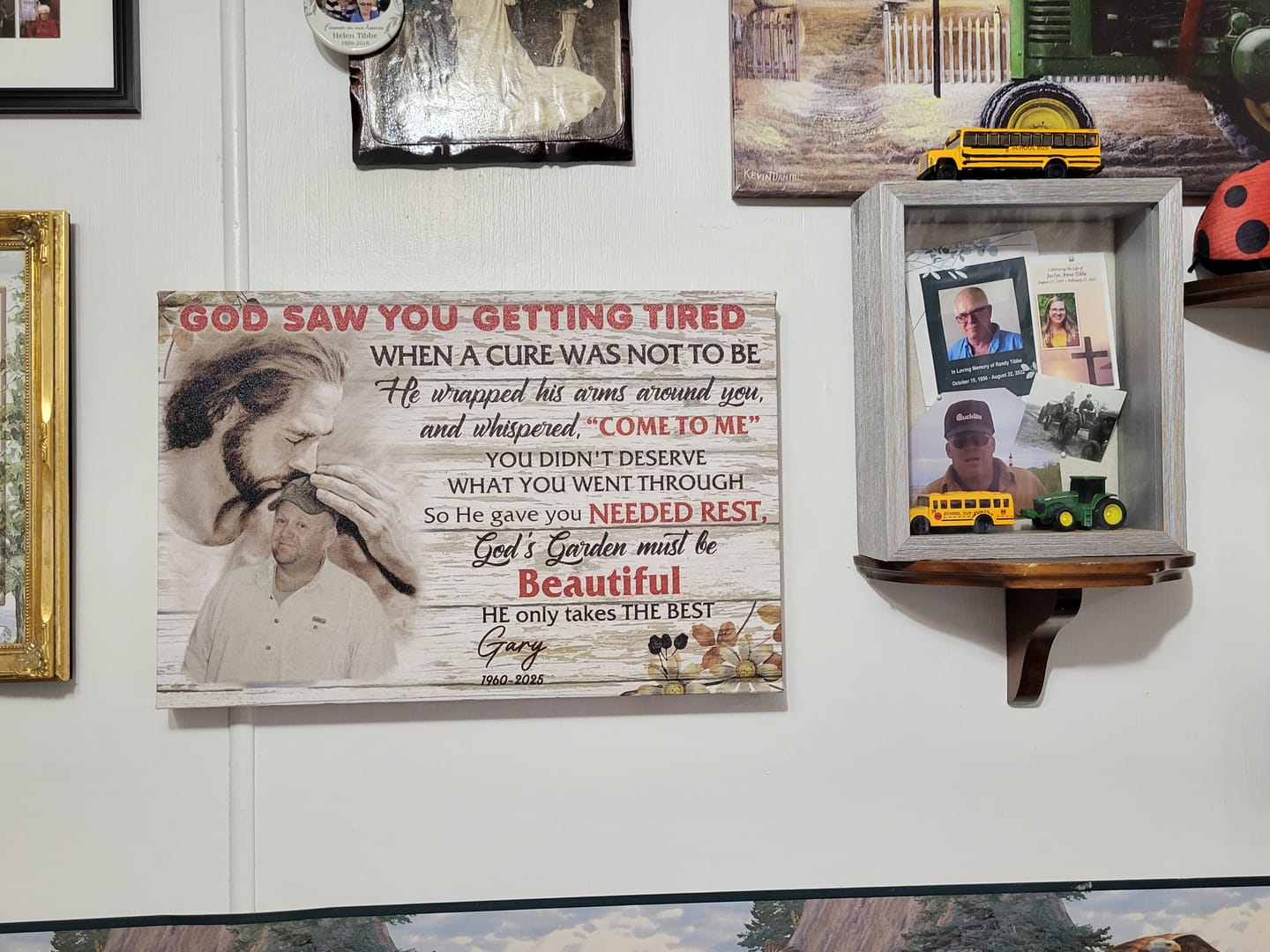 Customer photo review of Personalized Photo Memorial God Saw You Getting Tired Safe In God Is Hand Canvas Prints And Poster