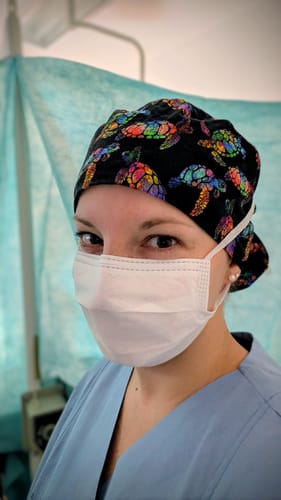 Customer photo review of OP Haube Rainbow Turtle - Ponytail