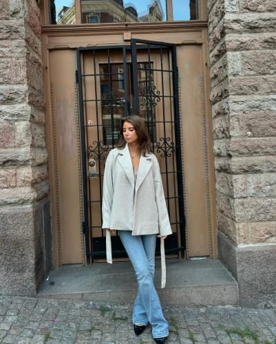Customer photo review of Esmeralda V Neck Jacket with Belt