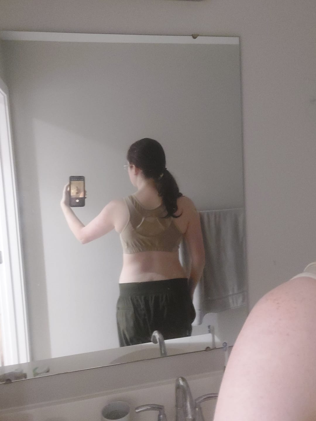 Customer photo review of AlignMe Zipper Posture Sports Bra For Women
