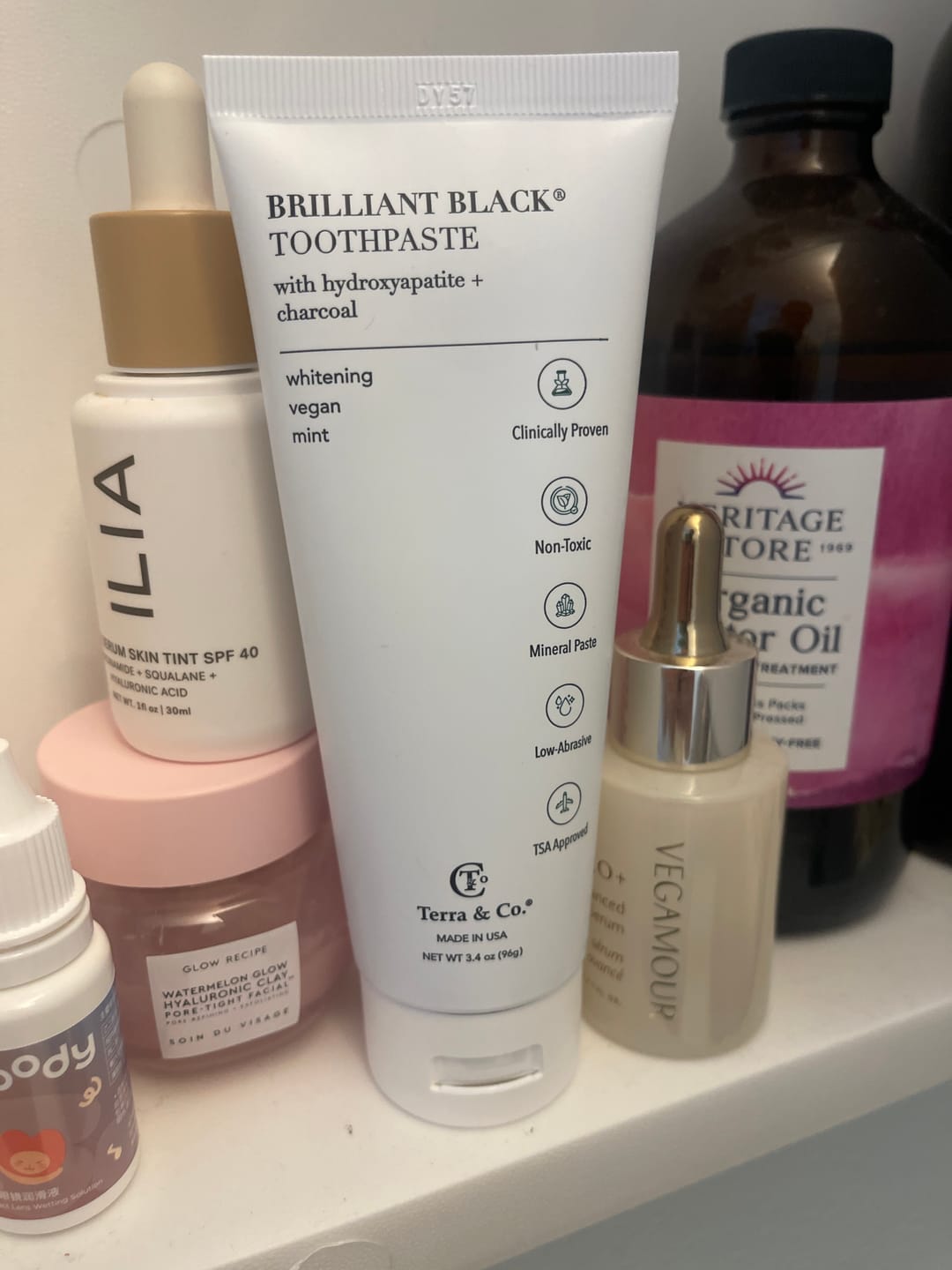 Customer photo review of Brilliant Black® Toothpaste | Fluoride-Free Activated Charcoal Whitening – Terra & Co.