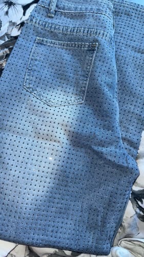 Customer photo review of Mica High-Waist Glitter Jeans