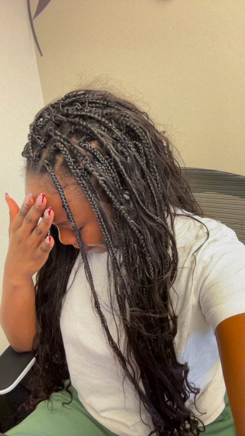 Customer photo review of Crochet Mermaid Braids with Loose Wave Human Hair Curls