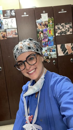 Customer photo review of DuoStyle Scrub Hat - Black Sunflowers