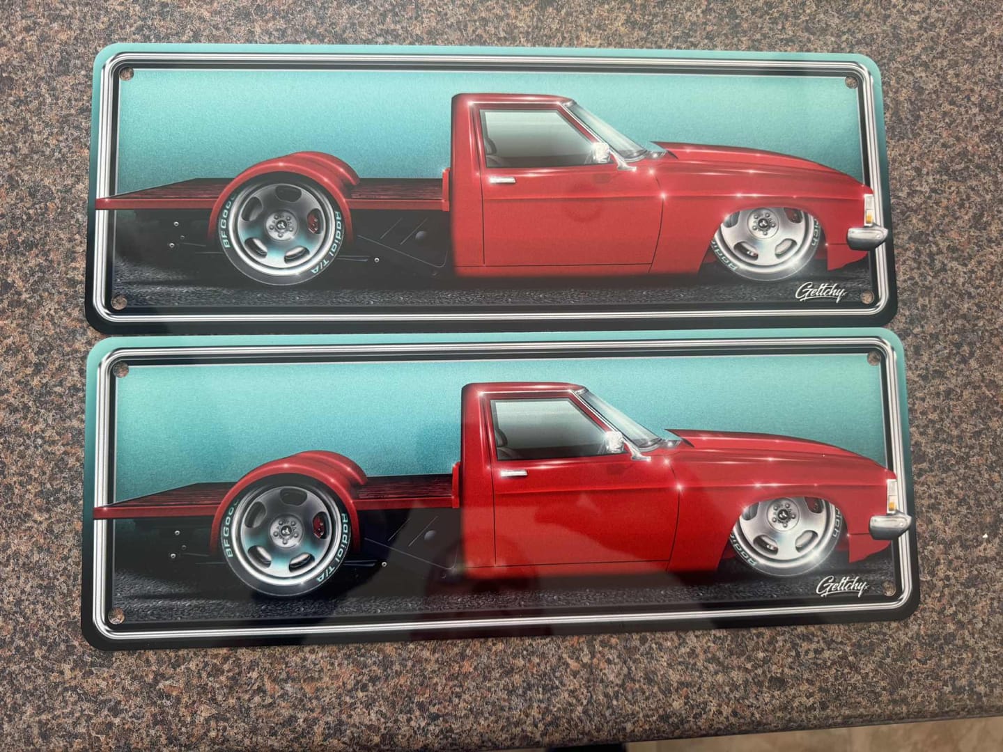 Customer photo review of Holden HQ White One Tonner Auto Art Aussie Number Plate Man Cave Sign