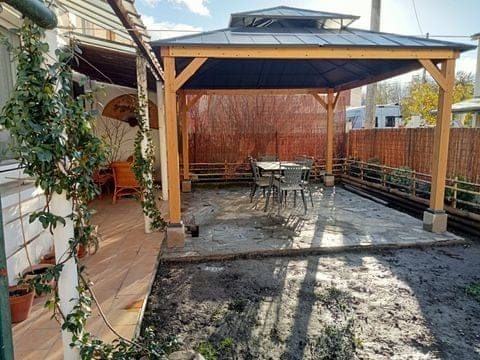Customer photo review of Zedernholz Gazebo RIMO - 390cm x 450cm