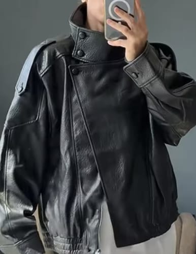 Customer photo review of Lucille Asymmetrical Leather Jacket