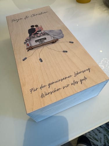 Kundenbewertung mit Foto zu Leonardo Gläser mit Gravur - Hochzeitsauto & Wedding Love als Set