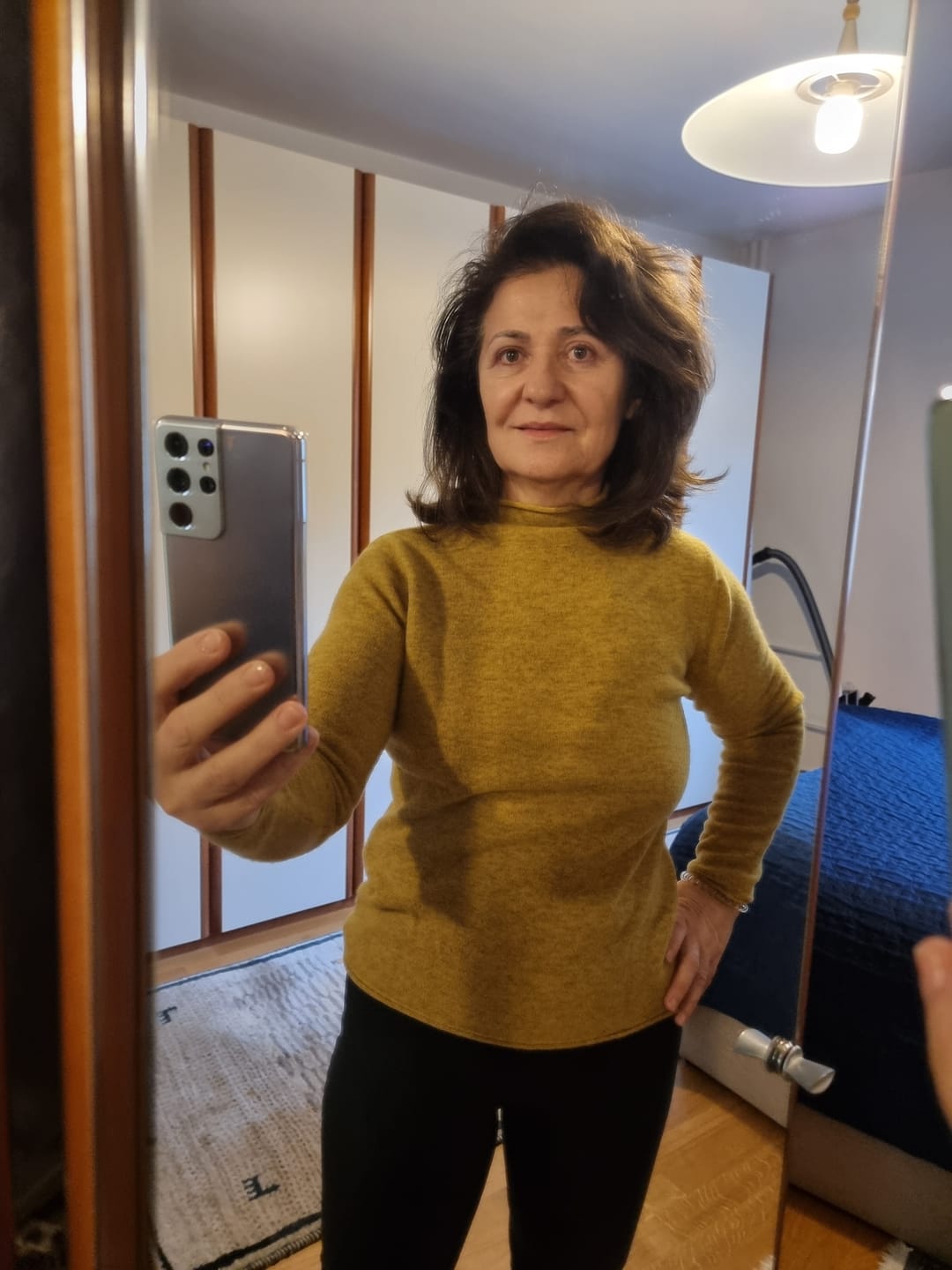 Customer photo review of Women Autumn Solid Half High Collar 100%Wool Sweater