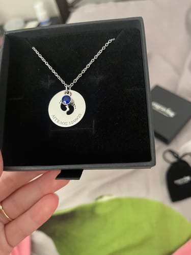 Customer photo review of Necklace: Baby Feet