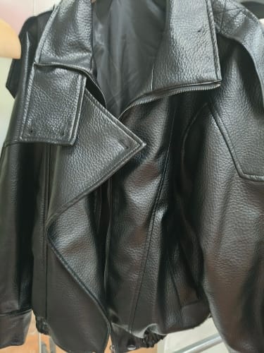 Customer photo review of Lucille Asymmetrical Leather Jacket