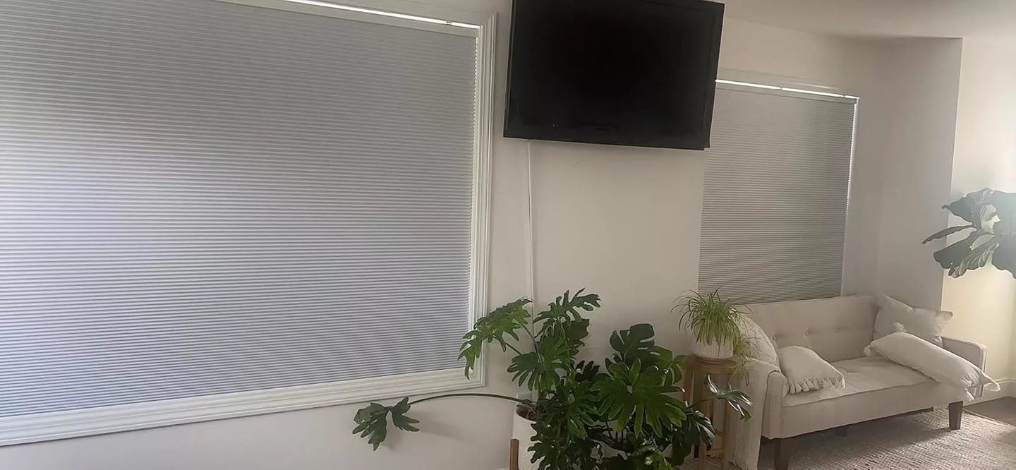 Customer photo review of Bringnox Blackout Motorized Cellular Shades
