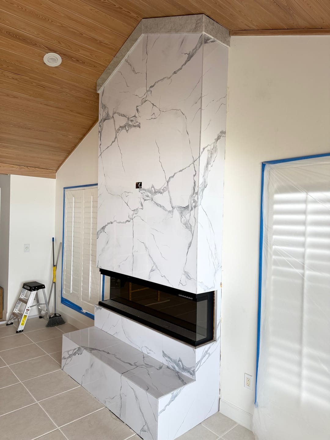 Customer photo review of White Carrara Marble Wall Panel 96" X 48"