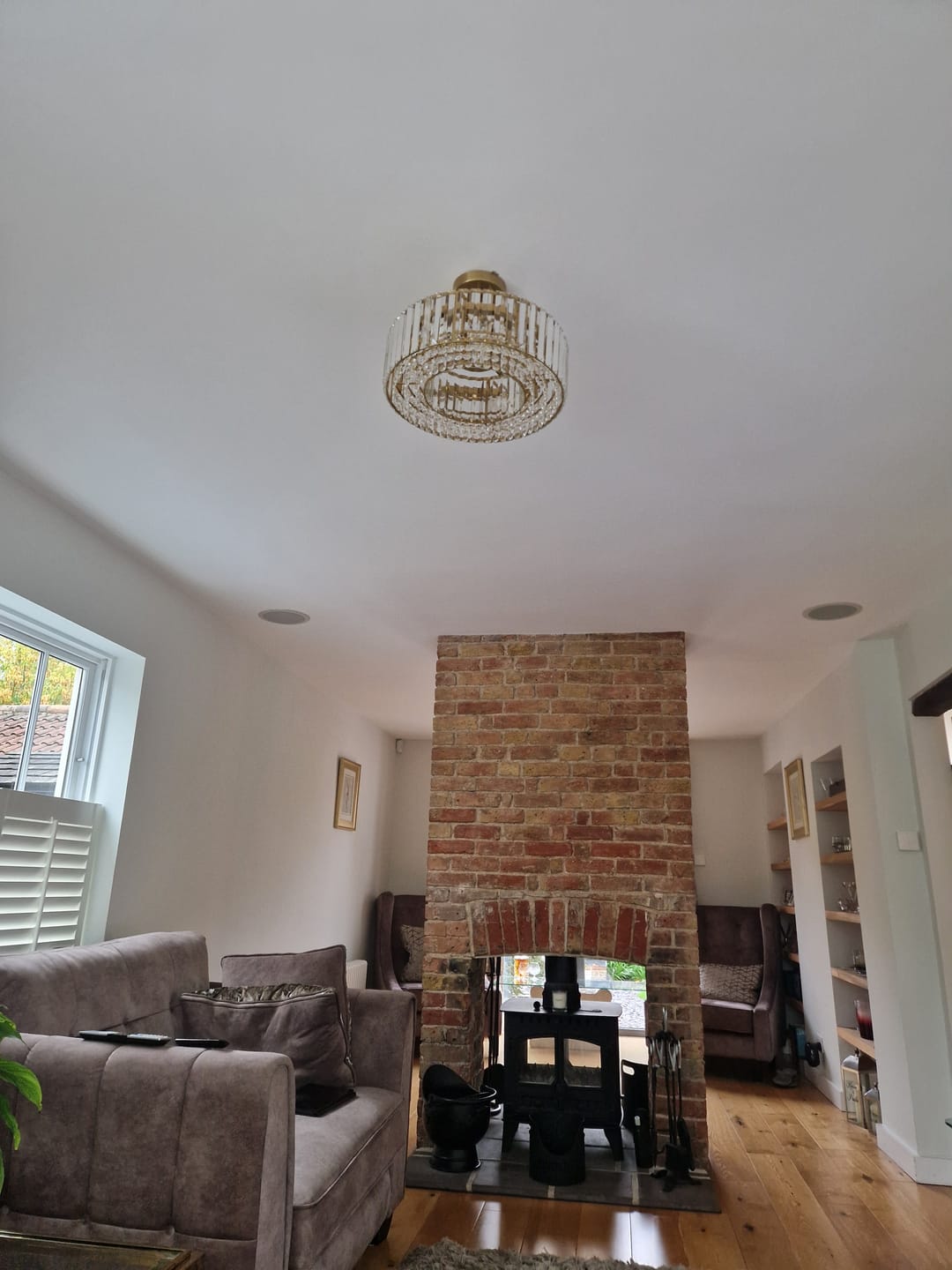 Customer photo review of 4-Light Crystal Drum Semi Flush Mount
