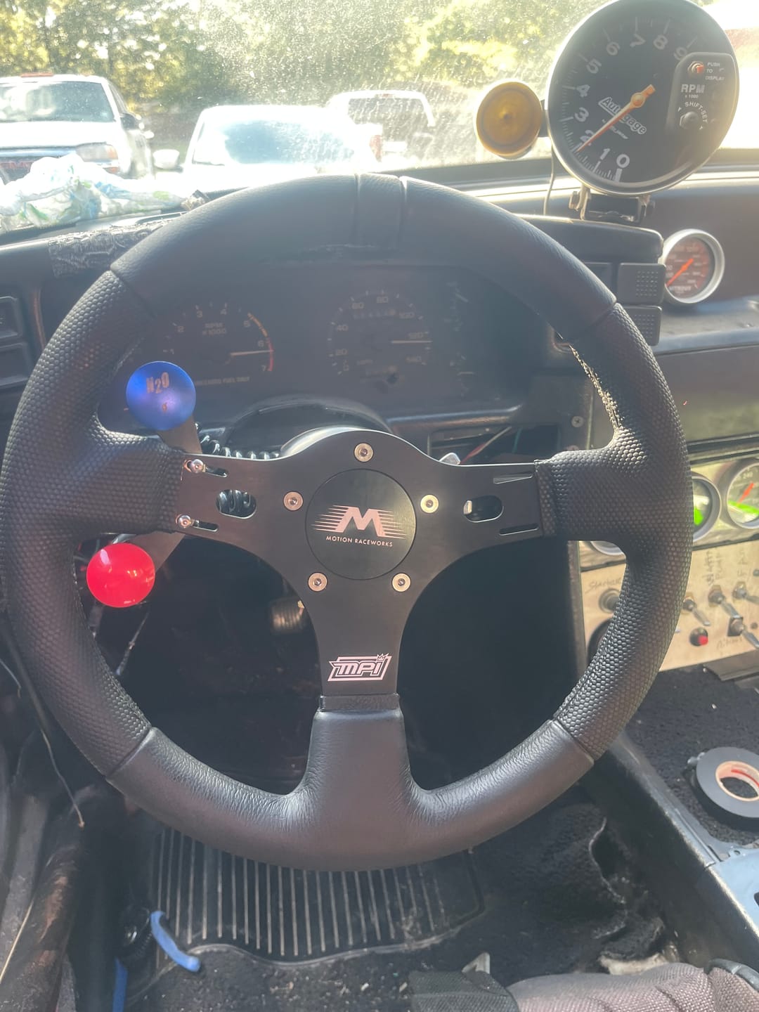 Customer photo review of Motion Raceworks Opposite Side Dual Push Button Steering Wheel Bracket