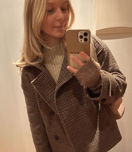 Customer photo review of Katrina Checked Wool Coat