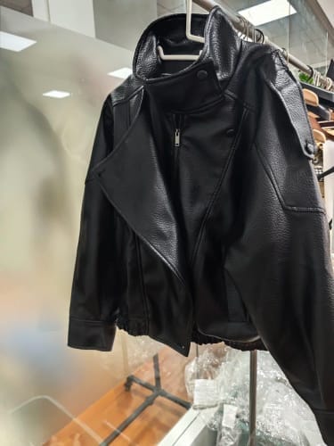 Customer photo review of Lucille Asymmetrical Leather Jacket