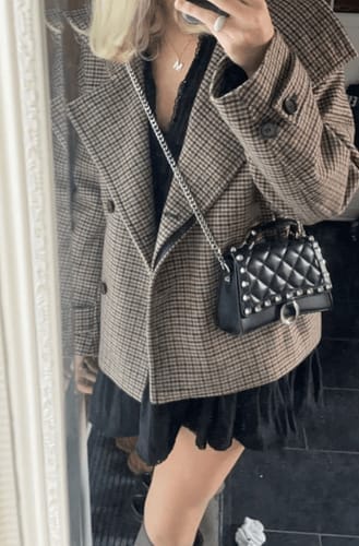 Customer photo review of Katrina Checked Wool Coat