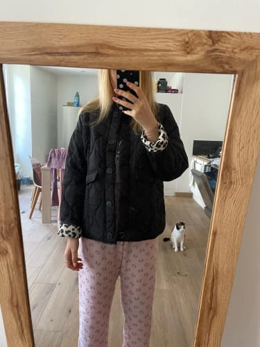 Customer photo review of Agnes Quilted Bomber Jacket
