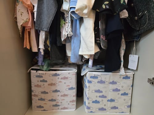 Customer photo review of Storage Box with Lid- Dreamy Clouds Warm Neutral tones