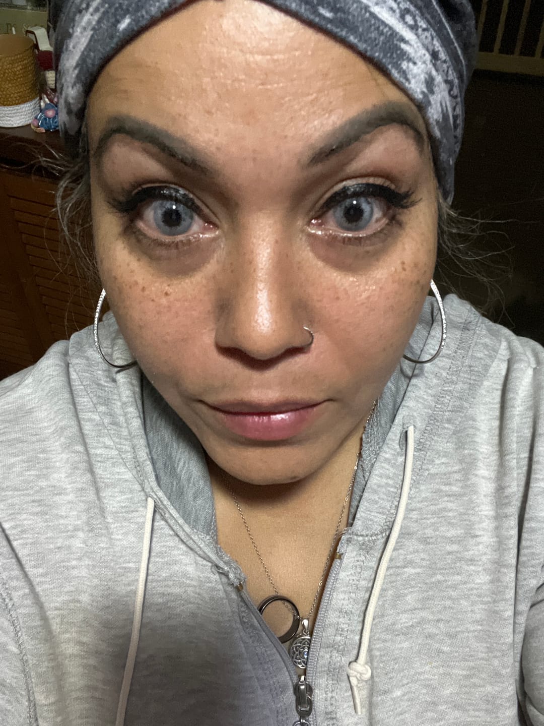 Customer photo review of FANTASY SNOW FLAKE Prescription Colored Contact Lenses
