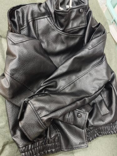 Customer photo review of Lucille Asymmetrical Leather Jacket