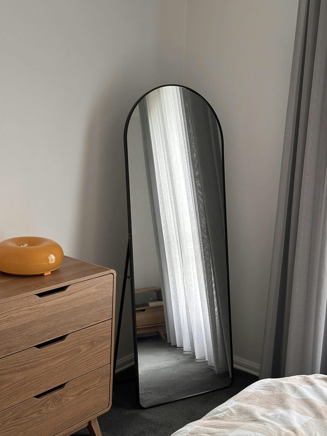 Customer photo review of Black Arch Full-Length Mirror
