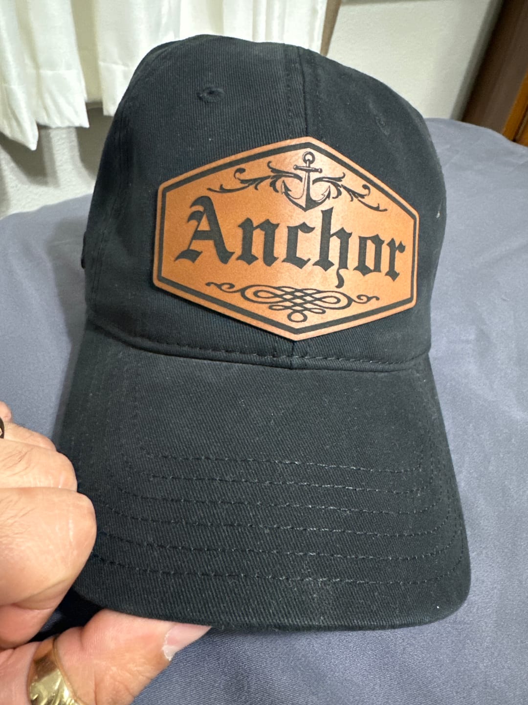Customer photo review of Custom Logo Leather Patch Hats