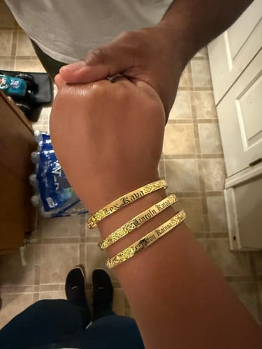 Customer photo review of 6mm Hali'a Heirloom Stacker Bangle (Baby to Adult Sizes)