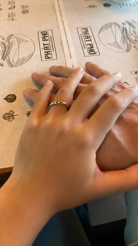 Customer photo review of 0.1 Carats VVS1 Moissanite Wedding Rings for Women 0217