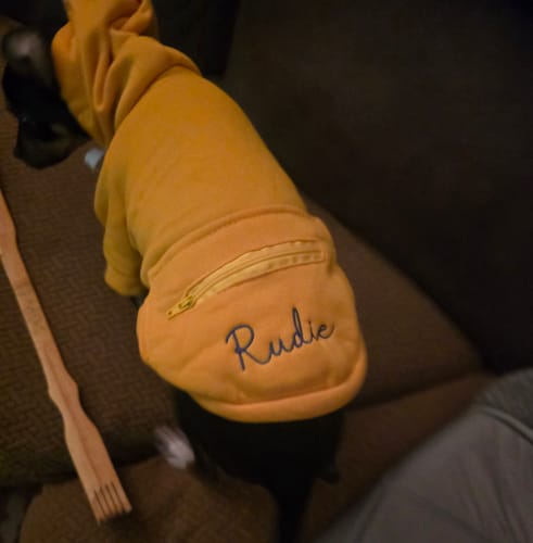 Customer photo review of Personalized Warm Puppy Hoodie
