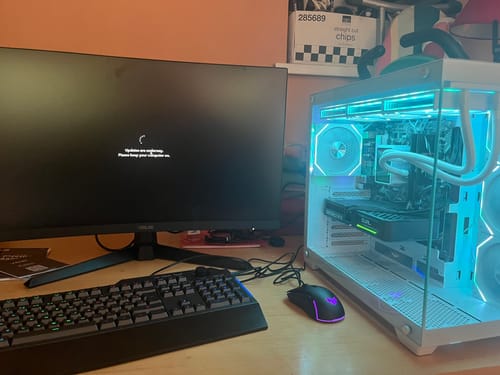 Customer photo review of Nemesis 4 White ASUS Gaming PC Bundle - AMD Ryzen 7 5700X3D RGB 16GB RAM Nvidia RTX 5060Ti 8GB N7-SE202