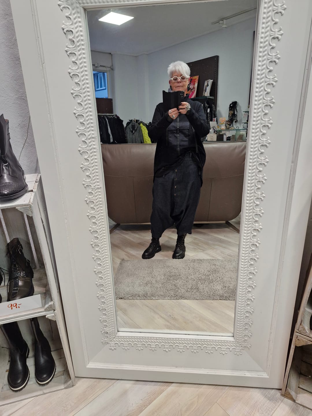 Customer photo review of Merino wool drop crotch pants
