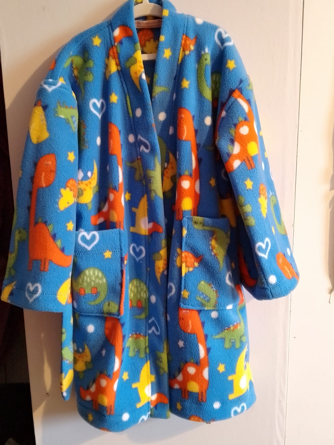 Customer photo review of Dinosaurs and Hearts Anti Pill Polar Fleece Fabric
