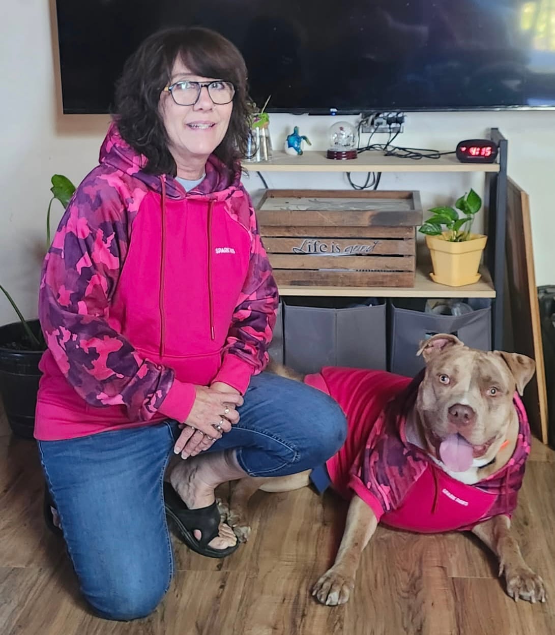 Customer photo review of Fuchsia Camo Human Hoodie