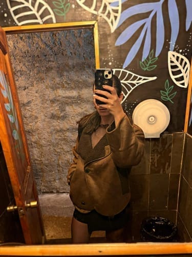 Customer photo review of Lilly Faux Leather Jacket