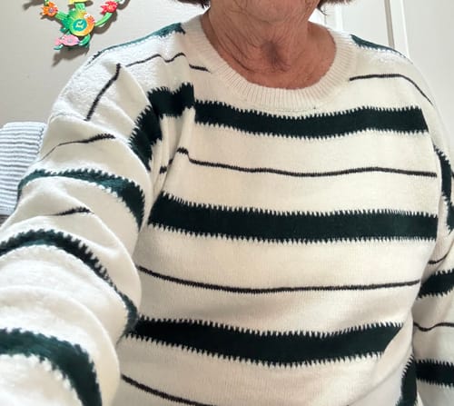Customer photo review of Dashed Stripes Sweater