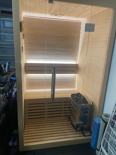 Customer photo review of 2 Person Traditional Sauna - 4.5kw Harvia Heater