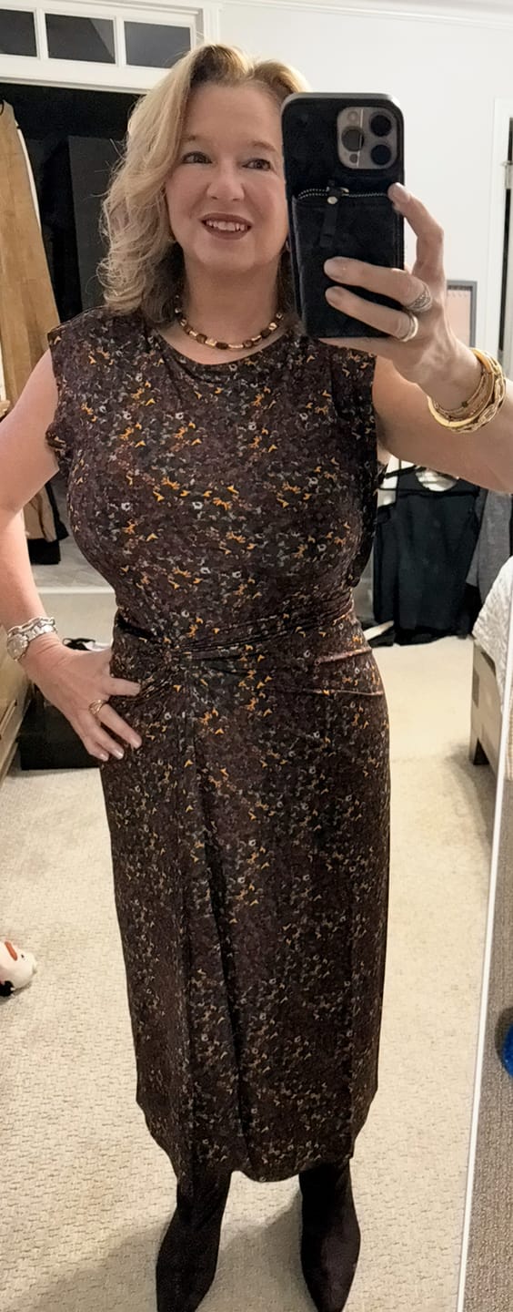 Customer photo review of Zita Dress - Printed Jersey :: Autumn Floral