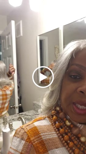 Customer video review of Luvwin 13x4 Salt And Pepper White Money Piece Loose Wave Layered Cut Wig