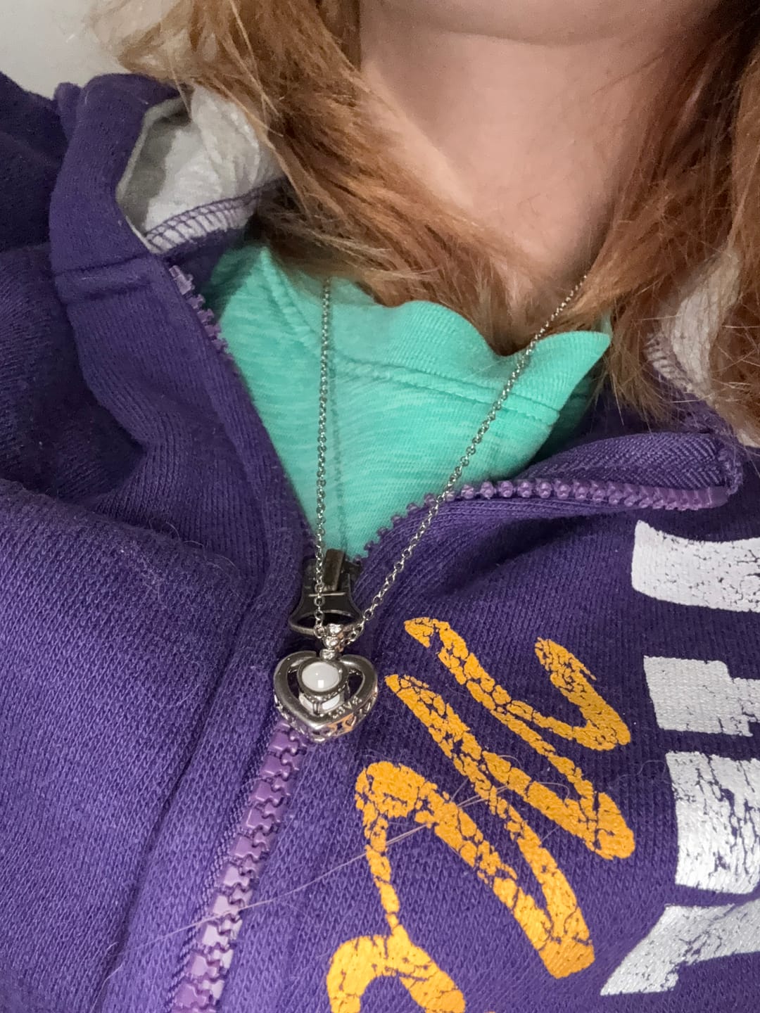 Customer photo review of Triple Hearts Custom Projection Photo Necklace | Upload Your Hidden Photo