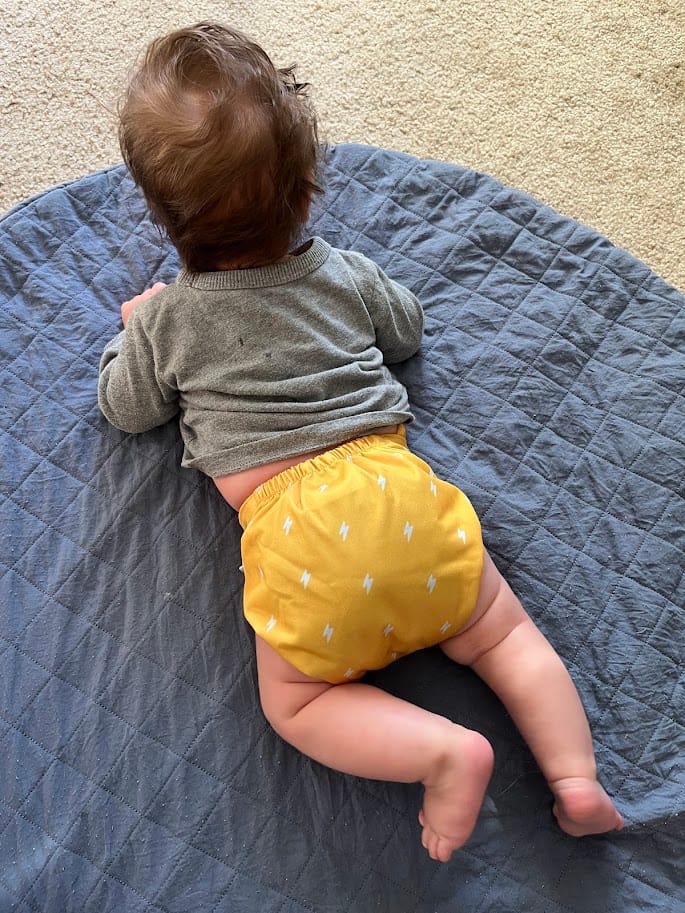 Customer photo review of Space and Sky: Essentials Pocket Cloth Diaper with Athletic Wicking Jersey, Grows with your Baby