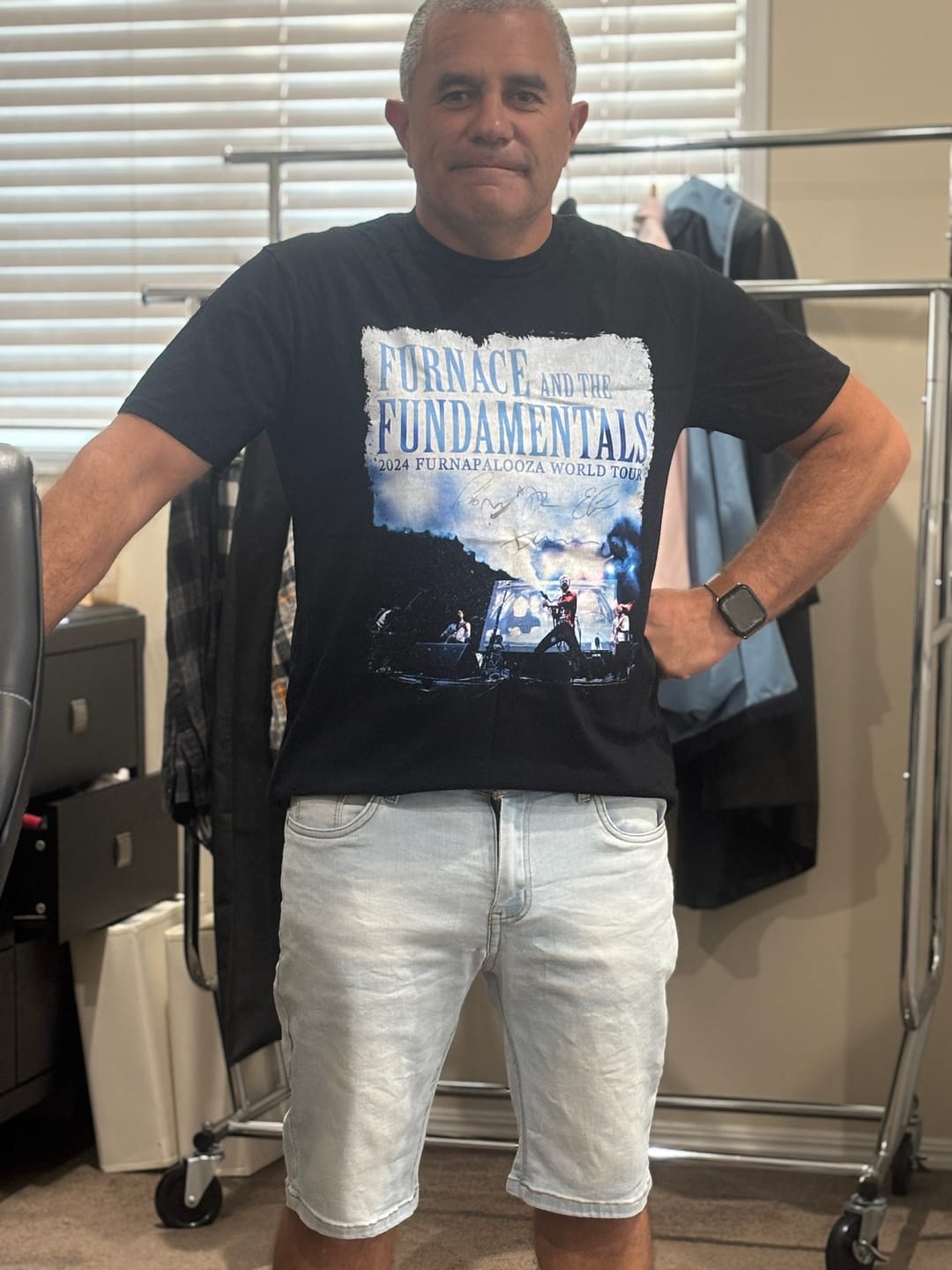 Customer photo review of Light Blue Denim Shorts