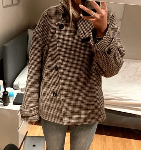 Customer photo review of Katrina Checked Wool Coat