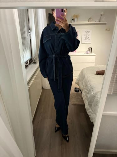 Customer photo review of Suzette Belted Denim Set