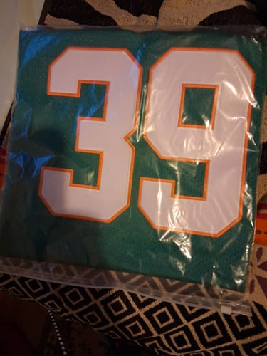 Customer photo review of Men's Miami Dolphins Larry Csonka Mitchell & Ness Aqua Legacy Replica Jersey1