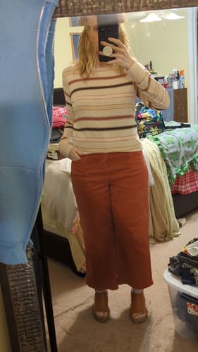 Customer photo review of Weekend Stroll Striped Long Sleeve Tee