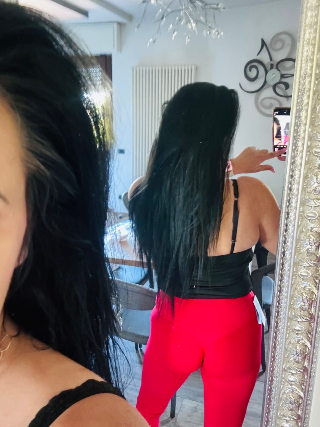 Customer photo review of Leggings Push Up All-Up Rosso Lampone